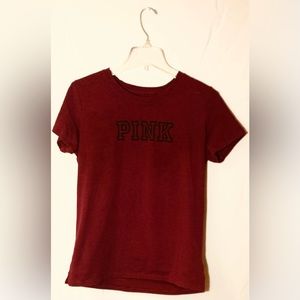 🐙Victoria Secret Maroon PINK Tee🐙